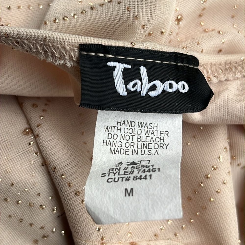 Taboo V-Neck Midi Length Dress high- Low gold sparkle - Picture 11 of 12
